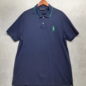 Polo Golf Ralph Lauren Mens Navy Polo Shirt Sz.2XL Pro Fit/Big Green Pony Logo